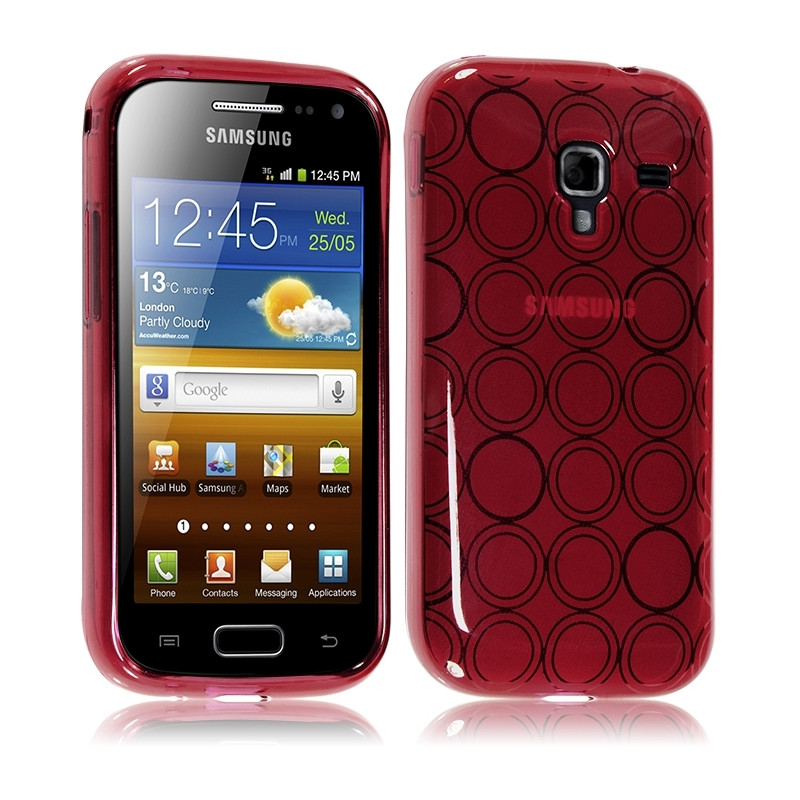 Coque Style Cercle pour Samsung Galaxy Ace 2 i8160 Couleur Rouge Translucide