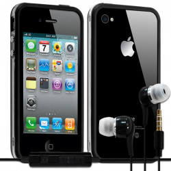 Housse Etui Coque Bumper  pour Apple iPhone 4/4S + kit piéton