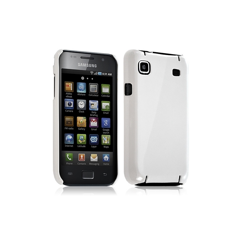 Housse étui coque rigide brillante pour Samsung Galaxy S i9000 couleur blanc