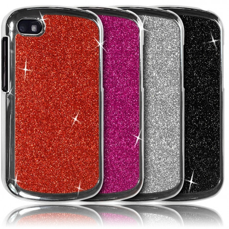 Housse Etui Coque Rigide pour BlackBerry Q10 Style Paillette Couleur 