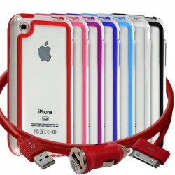 Housse Etui Coque Bumper  pour Apple iPhone 3G/3GS + chargeur auto 