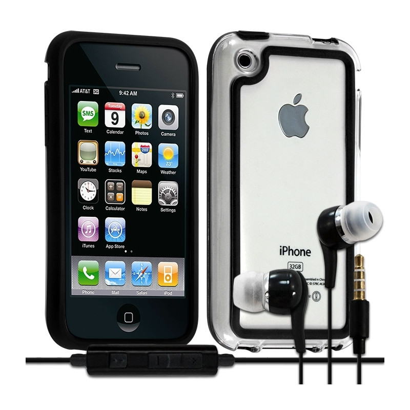 Housse Etui Coque Bumper  pour Apple iPhone 3G/3GS + kit piéton
