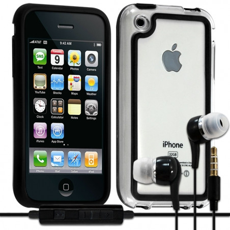 Housse Etui Coque Bumper  pour Apple iPhone 3G/3GS + kit piéton