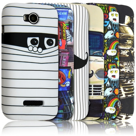 Housse Etui Coque Semi Rigide pour Wiko Iggy avec Motif  + Film de Protection