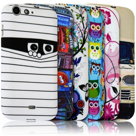  Housse Etui Coque Semi Rigide pour Wiko Stairway avec Motif  + Film de Protection