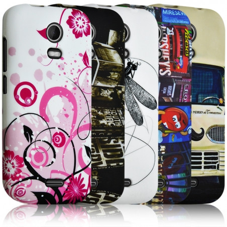 Housse Etui Coque Semi Rigide pour Wiko Darkmoon avec Motif  + Film de Protection