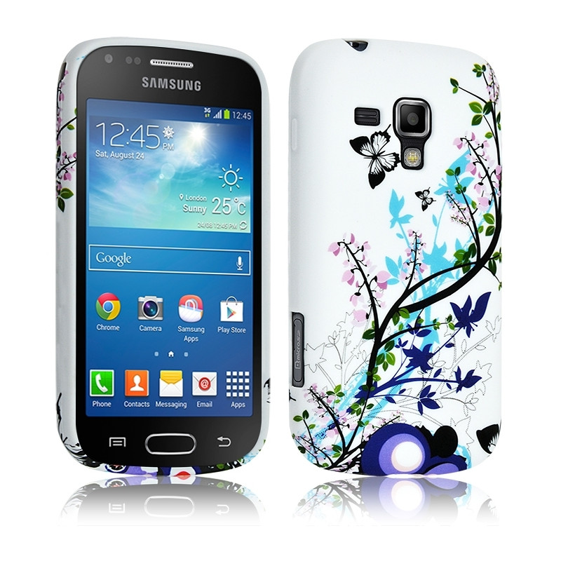 Housse Etui Coque Semi Rigide pour Samsung Galaxy Trend PLUS avec Motif  + Film de Protection