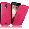 Housse Etui Coque Rigide à Clapet pour Wiko Darkmoon Couleur Rose Fushia + Film de Protection