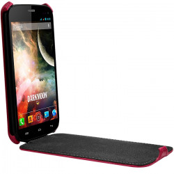 Housse Etui Coque Rigide à Clapet pour Wiko Darkmoon Couleur Rose Fushia + Film de Protection