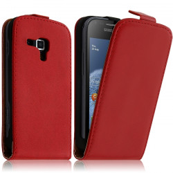 Housse Coque Etui pour Samsung Galaxy S Duos S7562 Couleur Rouge