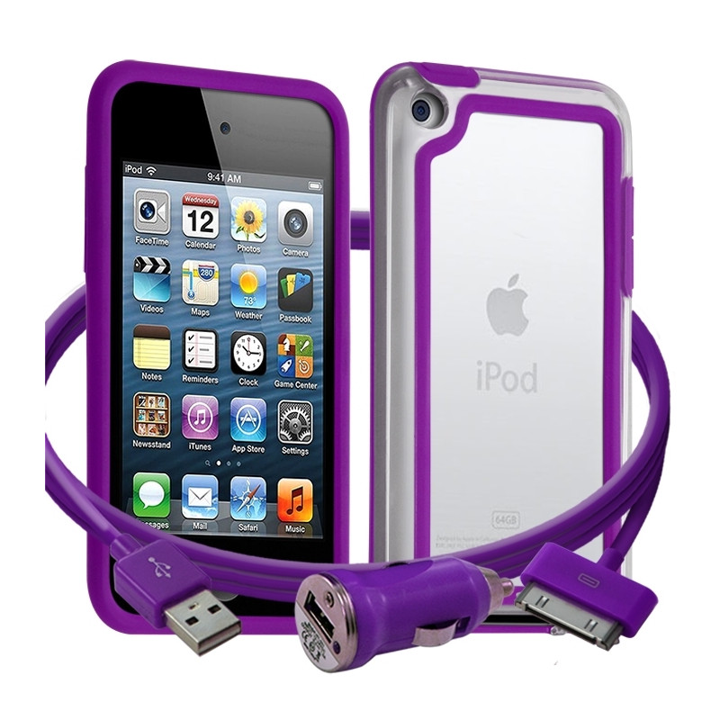 Housse Etui Coque Bumper  pour Apple iPod Touch 4G + chargeur auto 