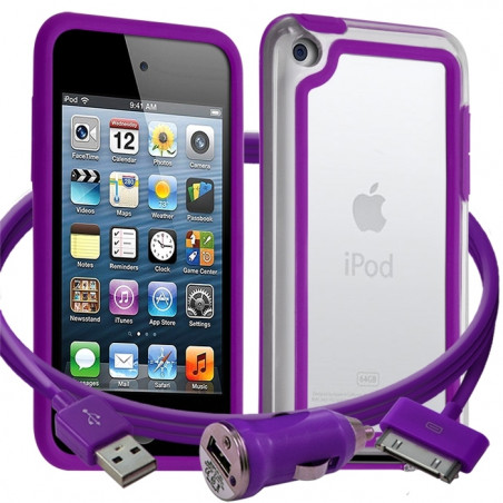 Housse Etui Coque Bumper  pour Apple iPod Touch 4G + chargeur auto 