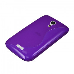 Etui Housse Coque S-Line Translucide pour Wiko Cink Five couleur Violet  + Film de Protection