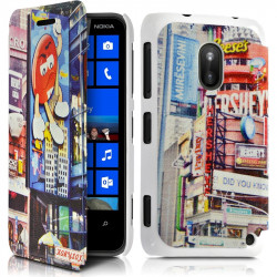 Coque Housse Etui à rabat latéral et porte-carte avec motif pour Nokia Lumia 620 + Film de protection 
