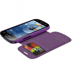 Coque Housse Etui à rabat latéral et porte-carte pour Samsung Galaxy Trend couleur Violet + Film de Protection