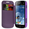 Coque Housse Etui à rabat latéral et porte-carte pour Samsung Galaxy Trend couleur Violet + Film de Protection