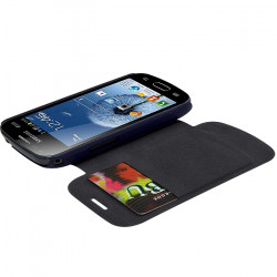 Coque Housse Etui à rabat latéral et porte-carte pour Samsung Galaxy Trend couleur Bleu + Film de Protection