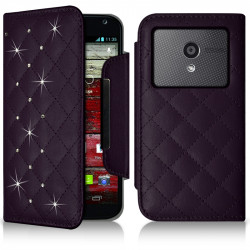 Housse Coque Etui Portefeuille Style Diamant Universel S couleur pour Motorola Moto X (1e Gen.)