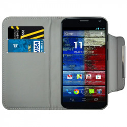 Housse Coque Etui Portefeuille Style Diamant Universel S couleur pour Motorola Moto X (1e Gen.)