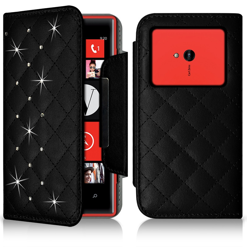 Housse Coque Etui Portefeuille Style Diamant Universel S couleur pour Nokia Lumia 720