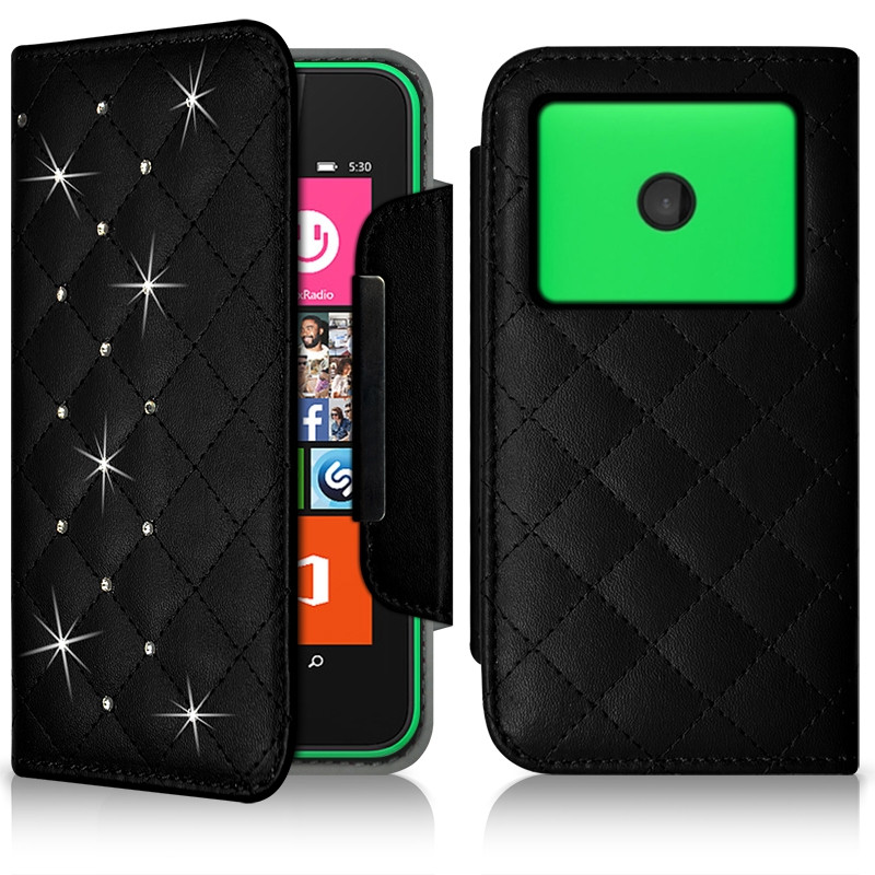 Housse Coque Etui Portefeuille Style Diamant Universel S couleur pour Nokia Lumia 530