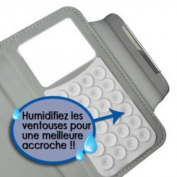 Housse Coque Etui Portefeuille Style Diamant Universel S couleur blanc pour Samsung Galaxy S5 mini