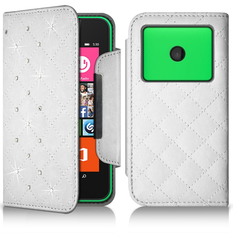 Housse Coque Etui Portefeuille Style Diamant Universel S couleur pour Nokia Lumia 530