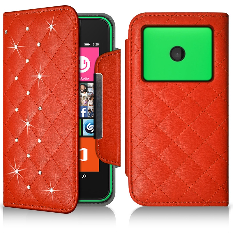 Housse Coque Etui Portefeuille Style Diamant Universel S couleur pour Nokia Lumia 530