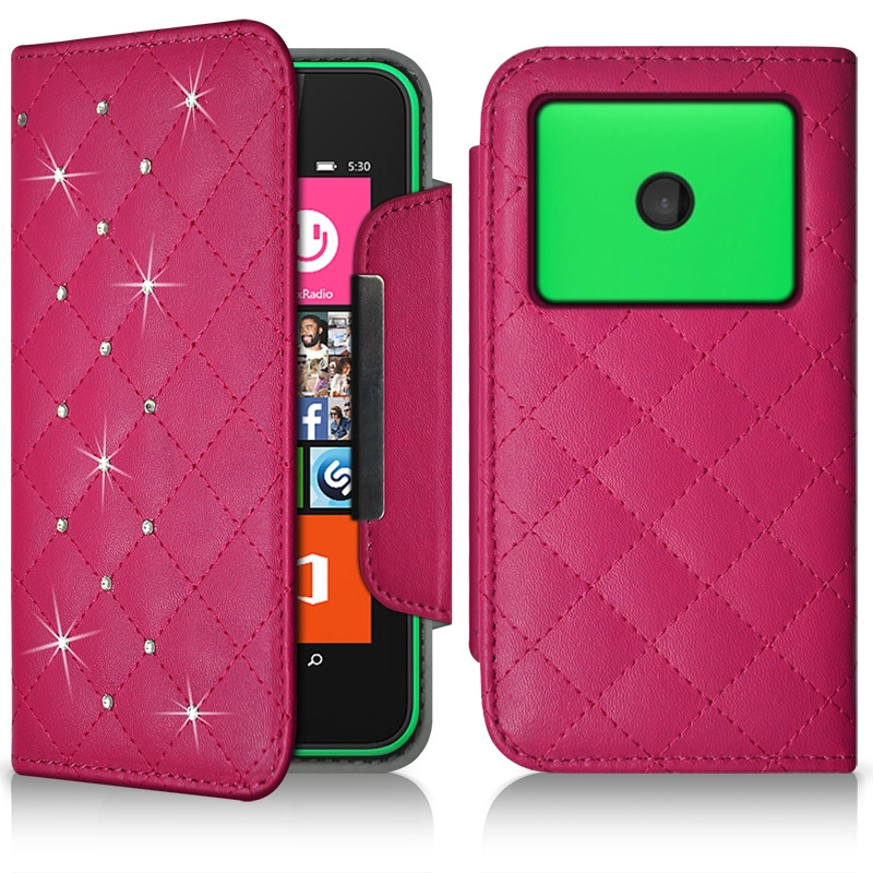 Housse Coque Etui Portefeuille Style Diamant Universel S couleur pour Nokia Lumia 530