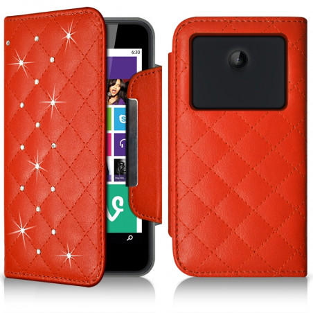 Housse Coque Etui Portefeuille Style Diamant Universel S couleur pour Nokia Lumia 635