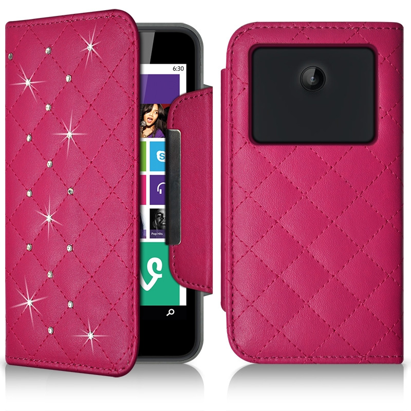 Housse Coque Etui Portefeuille Style Diamant Universel S couleur pour Nokia Lumia 635