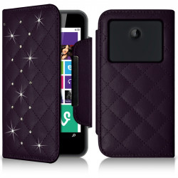 Housse Coque Etui Portefeuille Style Diamant Universel S couleur pour Nokia Lumia 635