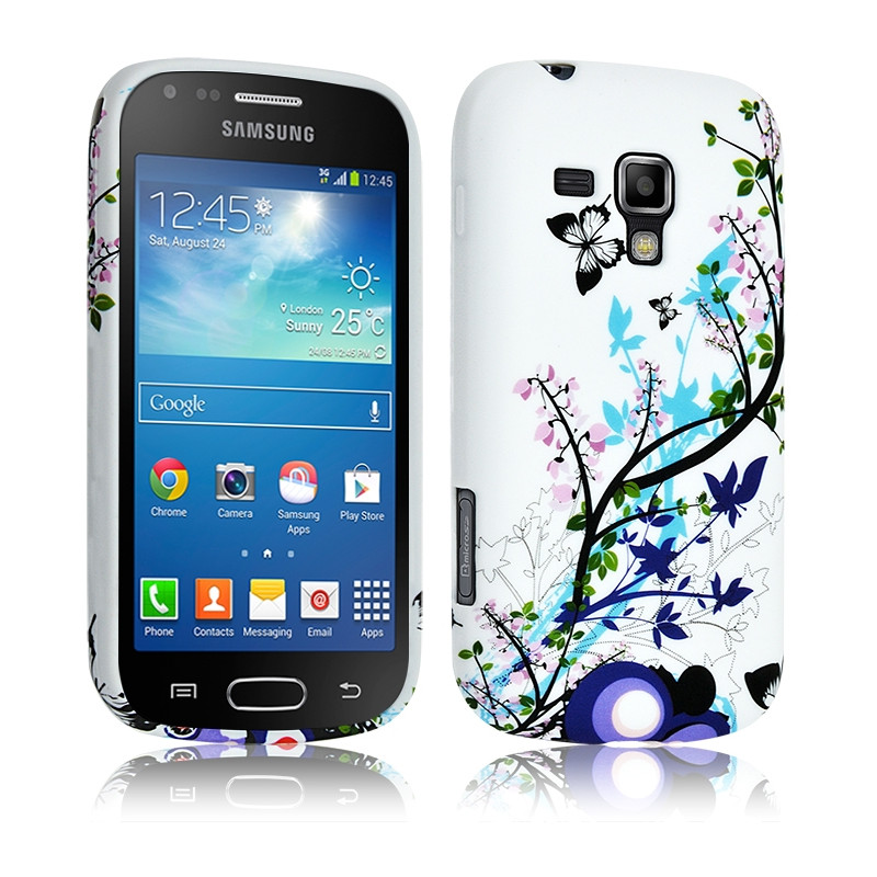 Housse Etui Coque Semi Rigide pour Samsung Galaxy Trend PLUS avec Motif HF01 + Film de Protection