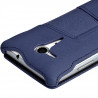 Coque Housse Etui avec Rabat Latéral Fonction Support pour Sony Xperia SP couleur Bleu + Film de Protection