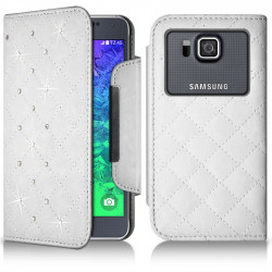 Housse Coque Etui Portefeuille Style Diamant Universel M couleur pour Samsung Galaxy Alpha