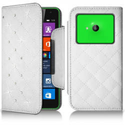 Housse Coque Etui Portefeuille Style Diamant Universel M couleur pour Nokia Lumia 535 