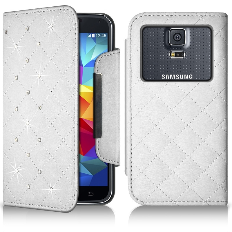 Housse Coque Etui Portefeuille Style Diamant Universel M couleur  pour Samsung Galaxy S5 G900F