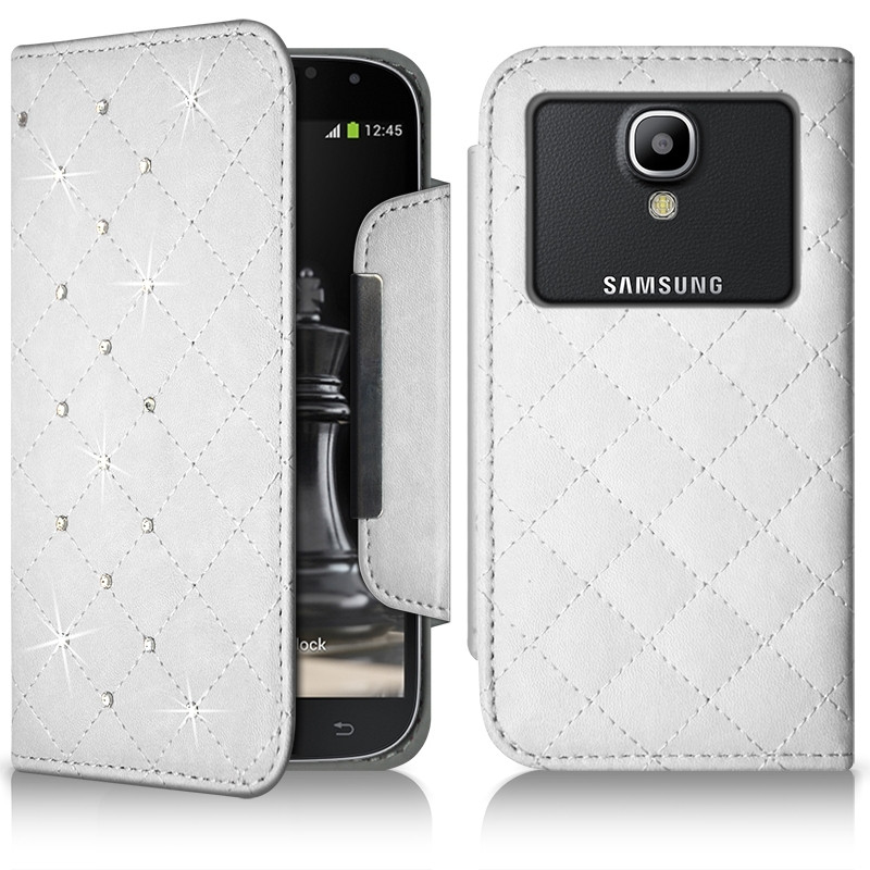 Housse Coque Etui Portefeuille Style Diamant Universel M couleur  pour Samsung Galaxy S4