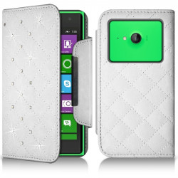 Housse Coque Etui Portefeuille Style Diamant Universel M couleur pour Nokia Lumia 735 