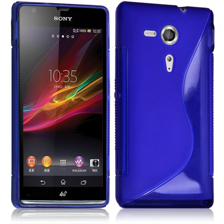 Housse Coque Etui S-Line Couleur Bleu pour Sony Xperia SP + Film  de Protection