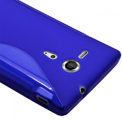 Housse Coque Etui S-Line Couleur Bleu pour Sony Xperia SP + Film  de Protection