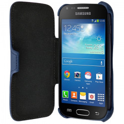 Coque Housse Etui avec Rabat Latéral Fonction Support pour Samsung Galaxy Trend PLUS couleur Bleu + Film de Protection