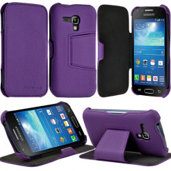 Coque Housse Etui avec Rabat Latéral Fonction Support pour Samsung Galaxy Trend PLUS couleur Violet + Film de Protection