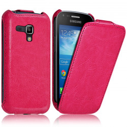 Housse Etui Coque Rigide à Clapet pour Samsung Galaxy Trend PLUS Couleur Rose Fushia + Film de Protection