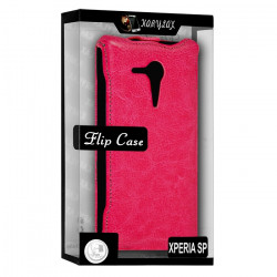 Housse Etui Coque Rigide à Clapet pour Sony Xperia SP Couleur Rose Fushia + Film de Protection