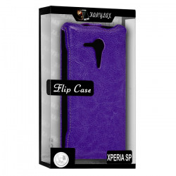 Housse Etui Coque Rigide à Clapet pour Sony Xperia SP Couleur Violet + Film de Protection