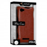 Housse Etui Coque Rigide à Clapet pour Sony Xperia M Couleur Marron + Film de Protection