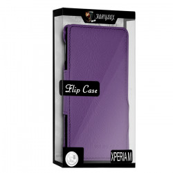 Coque Housse Etui avec Rabat Latéral Fonction Support pour Sony Xperia M couleur Violet + Film de Protection