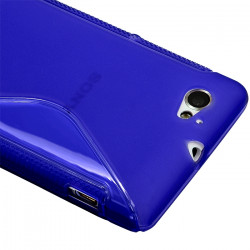 Housse Coque Etui S-Line Couleur Bleu pour Sony Xperia M + Film  de Protection