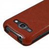 Housse Etui Coque Rigide à Clapet pour Samsung Galaxy Ace 3 Couleur Marron + Film de Protection
